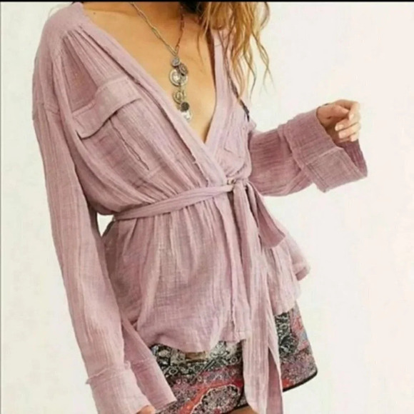 Free People Safari Wrap Top Women's Size M. - Picture 4 of 8